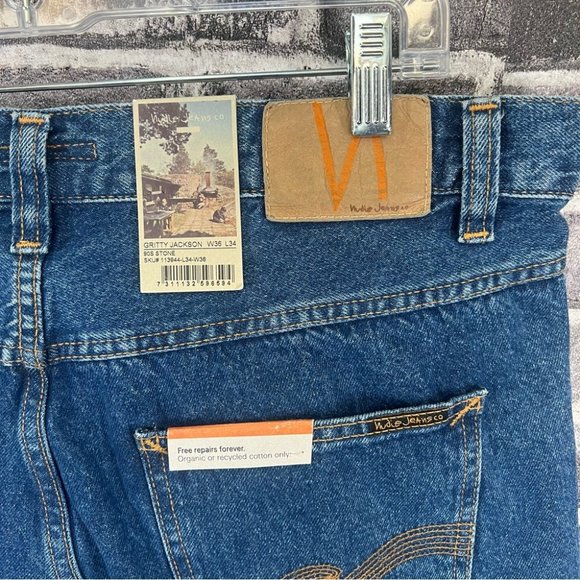 NWT Nudie Jeans Gritty Jackson 90s Stone - size 36 - Picture 11 of 16
